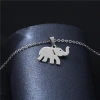 Stainless steel jewelry in stock: Amazon's trendy elephant necklace, new hip-hop elephant collarbone chain, simple sweater chain Specification image